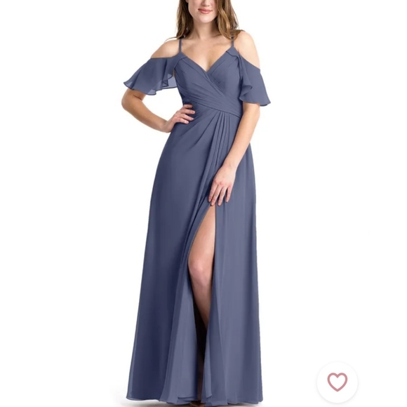 Azazie Dakota Bridesmaid Dress Stormy - Picture 1 of 6